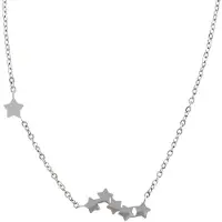 Behave - Ketting met Sterren - Zilverkleur - 37 cm
