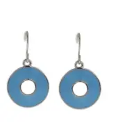 Behave - Oorbellen - Oorhangers Rond Minimalistisch Blauw - 2.5 cm