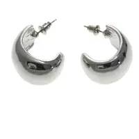 Behave - Oorbel steker zilverkleur chunky retro stijl 2,5 cm