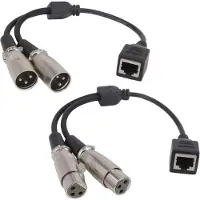 Dolphix 2x XLR 3-pins audio over ethernet extender (m/m - v/v) 0,25 meter