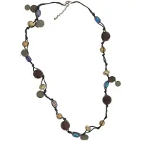 Behave Lange kralen ketting bruin multi kleur 100 cm - Nikkelvrij, Geschenkverpakking