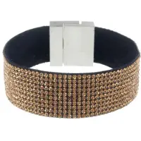 Behave - Armband - bruine Strass Armband magneetsluiting