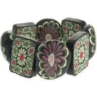 Behave - Artistieke armband met bloemenprint - Boho festivalstijl