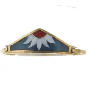 Behave Armband - vintage - bangle - goud kleur - bloem - blauw - 17 cm