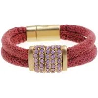 Behave - roze armband met glasstenen - glam chic - avond of diner