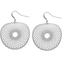 Behave - Oorhangers dames grafisch motief - Artistieke look - Zilverkleur