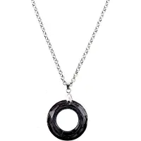 Behave - Korte ketting zilverkleur met geslepen glas hanger - Nikkelvrij - Trendy accessoires