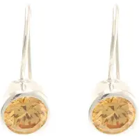 Behave - Dames oorbellen - Zilverkleur bruin kristal - Elegant 0,5 cm
