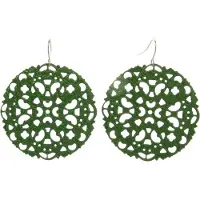 Behave - Oorhangers dames - Barok stijl uitgesneden groen design