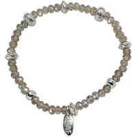 Behave - Armband dames - Taupe facetkralen elegant - Minimal stijl