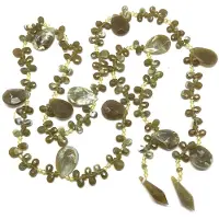 Behave Lange knoop ketting - groen - wit -120cm