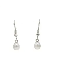 Behave - Oorhangers dames - zilverkleur met parel - klassiek chic