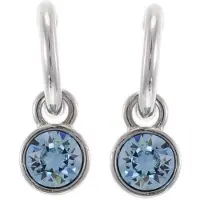 Behave Oorbellen dames – zilver kleurig - oorhangers – blauw kristal – ronde vorm
