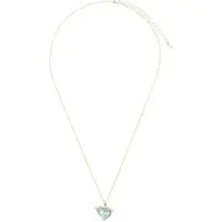 Behave Dames Ketting - Zilverkleur Hartje Blauw Steentje 40 cm - Nikkelvrij, Handgemaakt