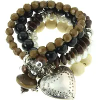Behave - Kralenarmband met bedels - romantisch - boho chic - 16,5 cm