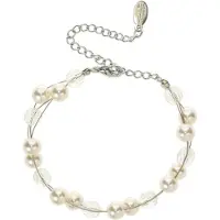 Behave - Armband - parels wit facet kralen - elegant stijl - nikkelvrij