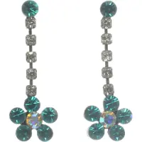 Behave - Oorstekers met bloemetjes van steentjes - 3,4 cm
