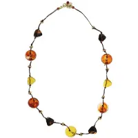 Behave - Kralen ketting - Bruin, amberkleur - Trendy, 45 cm