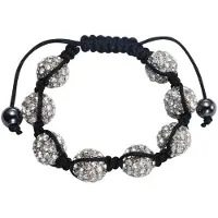 Behave Geknoopte armband met kralen en steentjes
