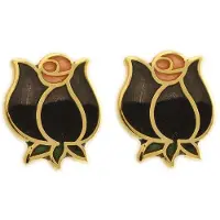 Behave - Oorringen dames - roosmotief - grijs - 1 cm
