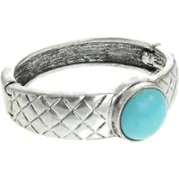 Behave - Bangle met sluiting en turquoise steen - boho accent