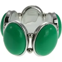 Behave - Elastische armband - zilverkleur groen - expressieve stijl