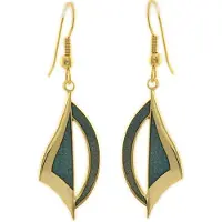 Behave - Oorhangers dames - bladmotief - donkergroen - 5 cm