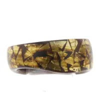 Behave - Armband - Bangle met bruin goudkleur patroon - Elegant accessoire