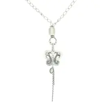 Behave - Zilverkleurige ketting met vlinder hanger - 61 cm + verlengkettinkje