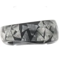 Behave - Armband - Zwart zilverkleur bangle met mozaïek look - 19 cm
