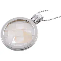 Behave - Lange muntenketting met schelp - Zilverkleurige ketting met beige en creme details