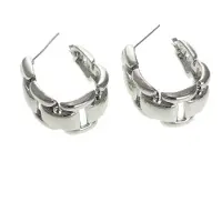 Behave - Oorringen ovaal zilverkleur modern design 3 cm