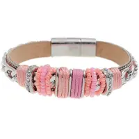 Behave - roze armband met kralen en sluiting - kleurrijk - city chic
