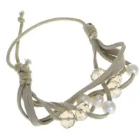 Behave - Armband beige bruin - Parels en kralen - Zomerse stijl