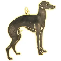 Behave - Hanger hond hazewind zwart emaille goudkleur - stijlvol detail
