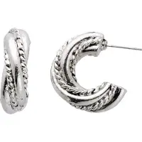 Behave - Oorstekers - Gevlochten halve ring - vintage look - 2,5 cm