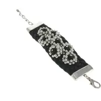 Behave - brede armband met kraalbloemen - bohemian avondstijl