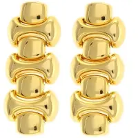 Behave oorbellen stekers staaf goudkleur 4 cm – moderne statement stijl