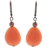 Behave - Oorbellen - Druppelvorm Look - Zomerse Koraaltint - 4.2 cm
