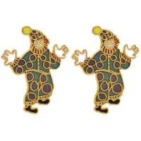 Behave - Oorringen dames - clownmotief - blauw - 3 cm