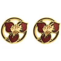 Behave - Oorstekers dames - bloemmotief - rood - 1,5 cm