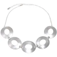 Behave - Korte ketting met metalen ringen - Nikkelvrij - Trendy mode accessoires