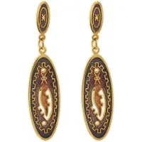 Behave - Dames oorbellen - Vintage paars cloisonné stijl - 5 cm