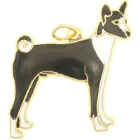 Behave - Hanger hond zwart wit emaille goudkleur - dierensieraad trend