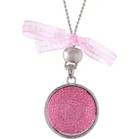 Behave - Lange roze ketting met hanger en strikje - Speelse stijl