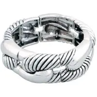 Behave - armband zilverkleur - elastisch design - tijdloos accent - 16.5 cm