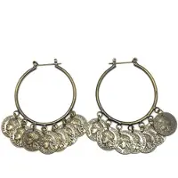 Behave - Oorbellen - Oorringen met muntjes - vintage festivalstijl