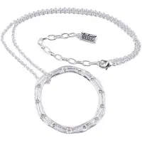 Behave - Ketting met cirkelvormige hanger en steentjes - Elegante modeaccessoire