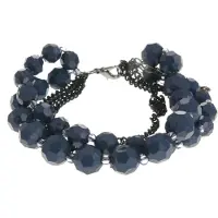Behave - armband met blauwe facetkralen - elegant avondaccessoire