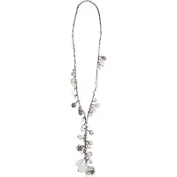 Behave - Witte bedelketting lang - Keramiekstijl bohemian look